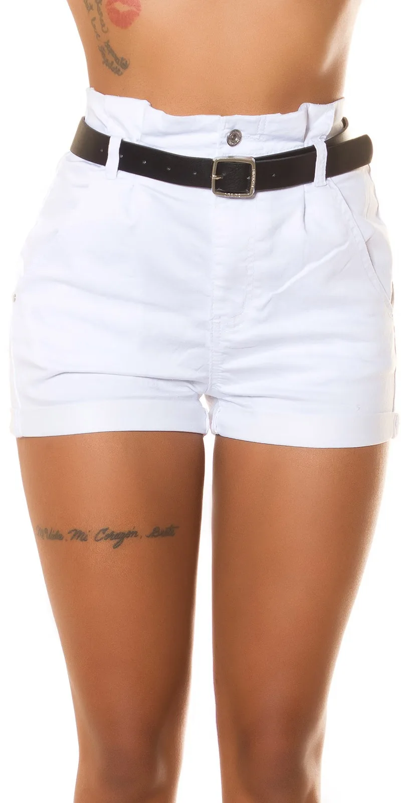 Highwaist Jeans Shorts with Belt - Image 3
