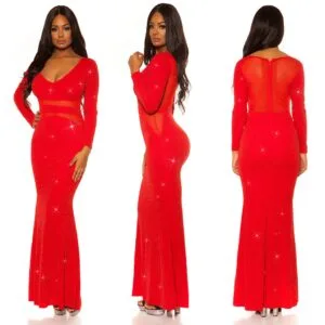 Sexy Red Carpet Evening Gown with Mesh