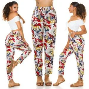 Trendy Highwaist Pants Tropical Print