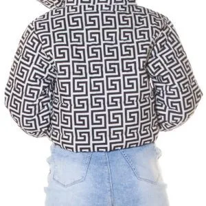Crop Jacket with Print