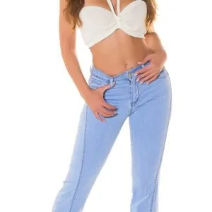 HighWaist Flared Jeans With Slit