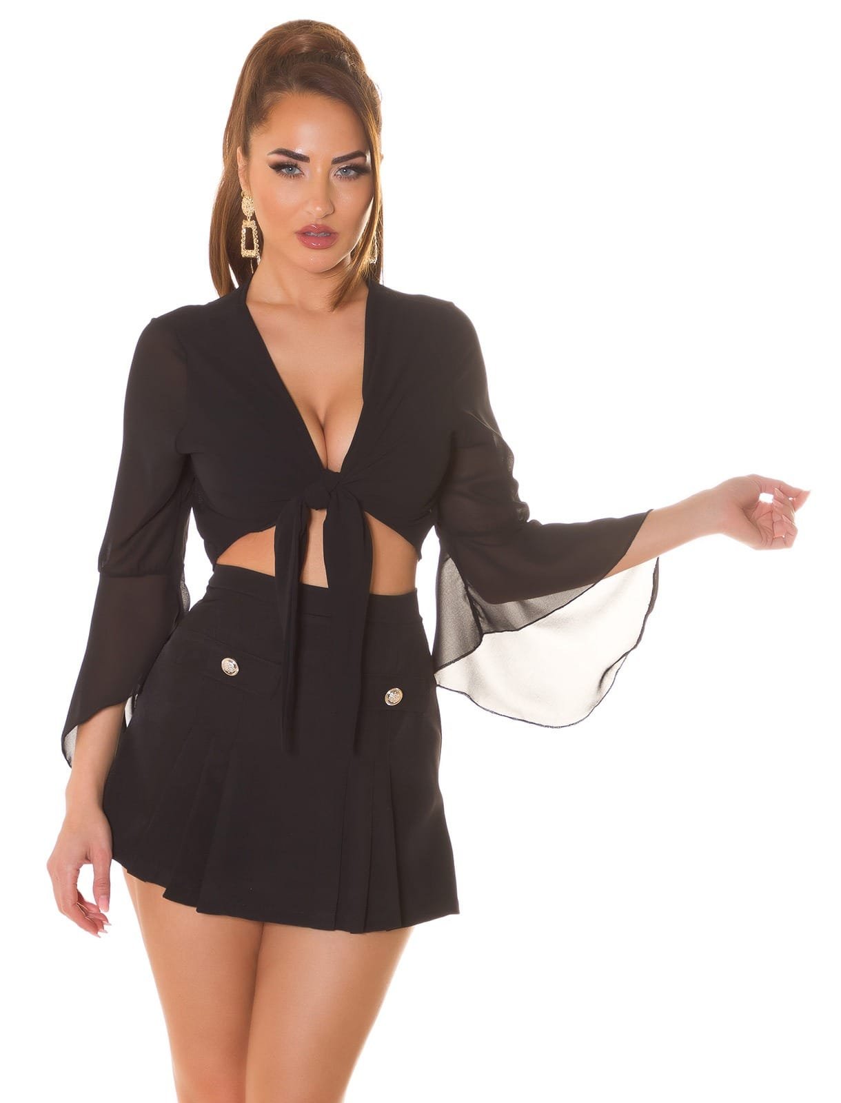 Skorts with Decor Buttons - Image 2