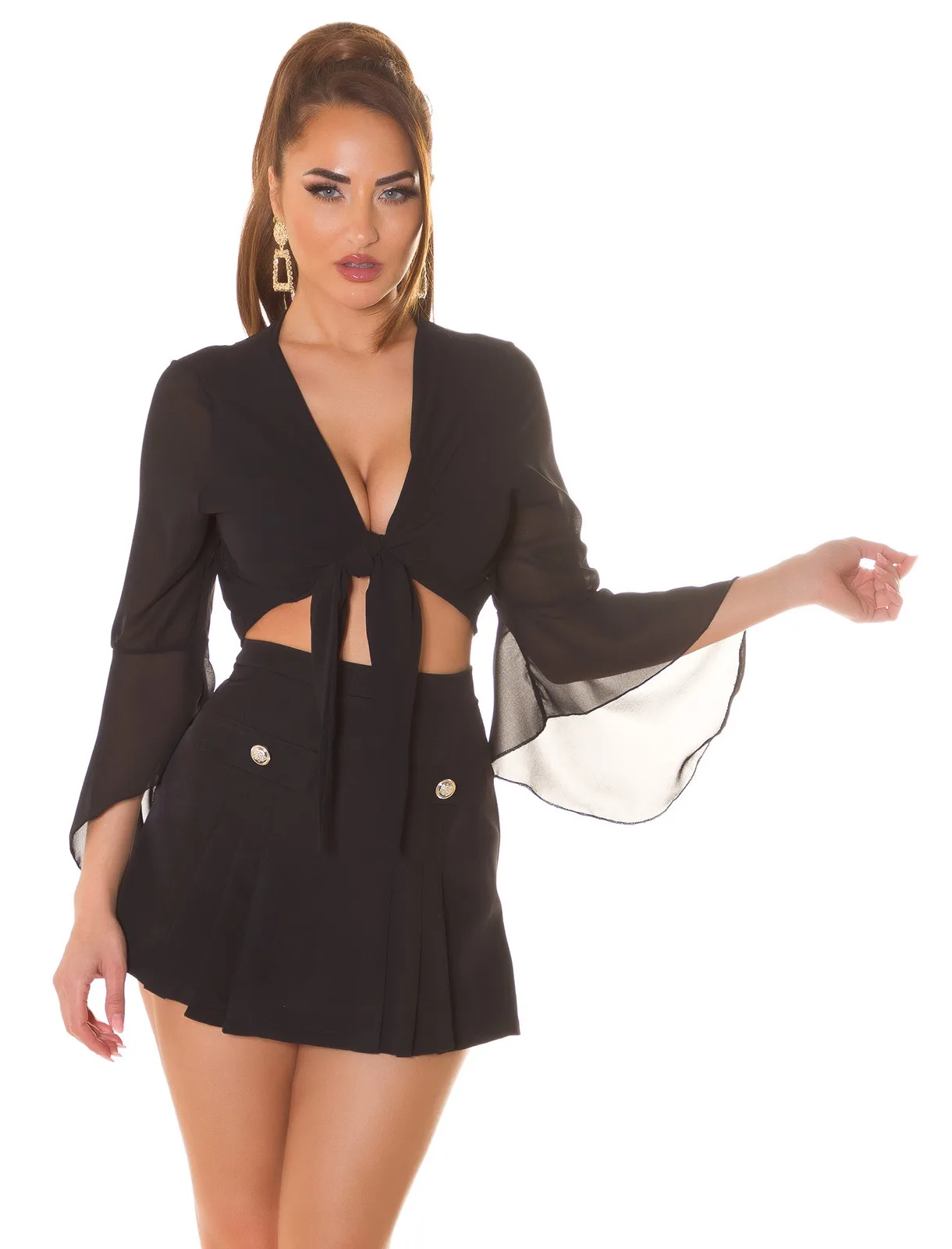 Skorts with Decor Buttons - Image 2