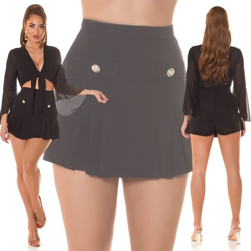 Skorts with Decor Buttons