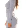 V-Neck Ribbed Knit Dress - Image 3