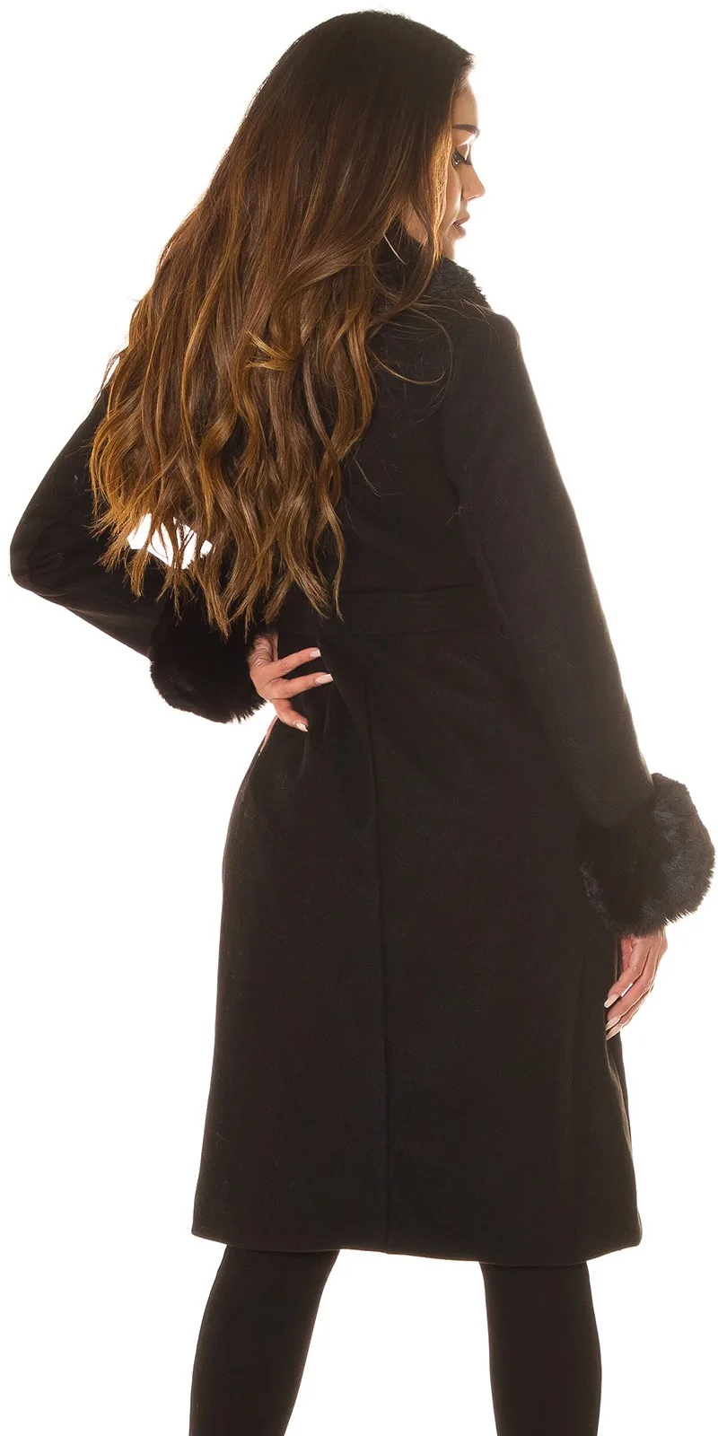Winter coat with faux-fur details - Image 4