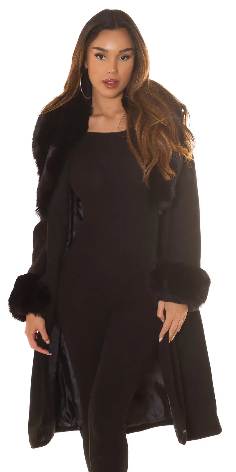 Winter coat with faux-fur details - Image 6