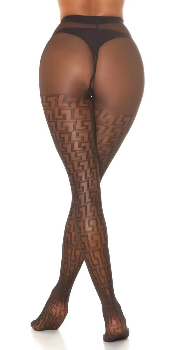 Tights with geometric pattern - Image 2